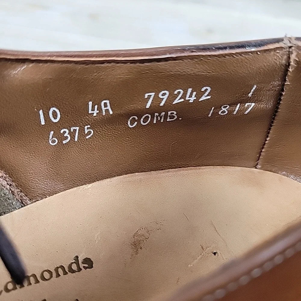 Allen Edmonds Mens Shoes 10 4A AAAA Wingtip Brown Oxford 6375 Brogue Super Slim